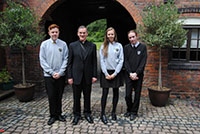 Students from Holy Family College with Bishop John Arnold, Bishop of Salford 