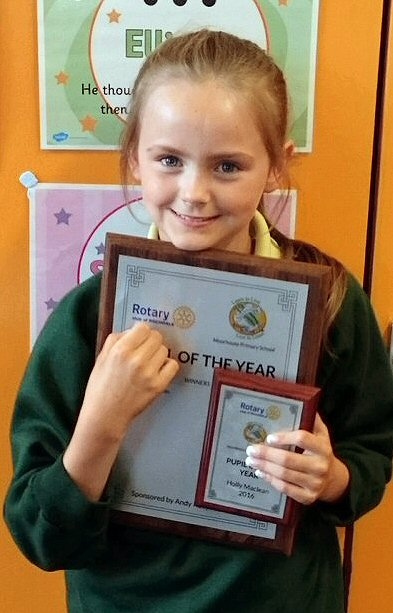 Holly Maclean Pupil of the Year at Moorhouse Primary School