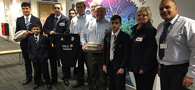 TBA Protective Technologies with representatives from the Rochdale Hornets and local students