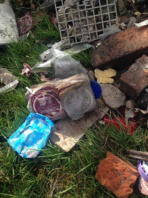 Pub rubbish dumped at Landgate, Whitworth
