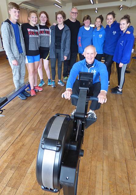 Club President Keith Lawton with members of Hollingworth Lake Rowing Club