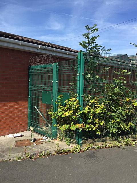 The 7ft fence the dog was thrown over into RSPCA Rochdale's Centre’s grounds