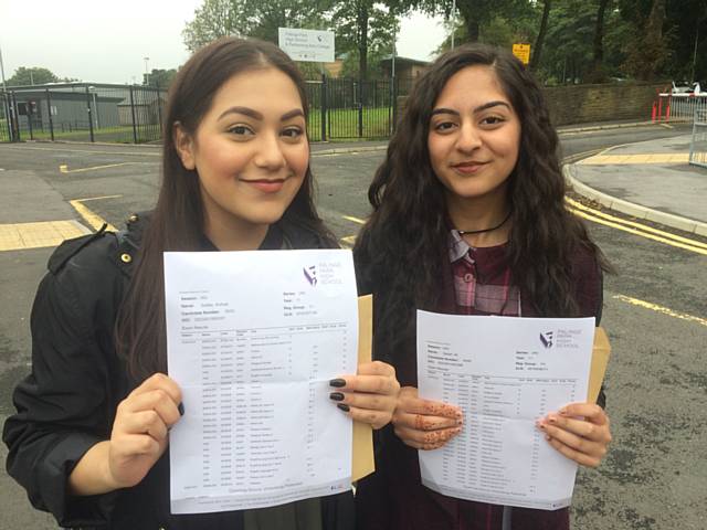 Sabba Arshad and Sadaf Ali - Falinge Park High School GCSE results