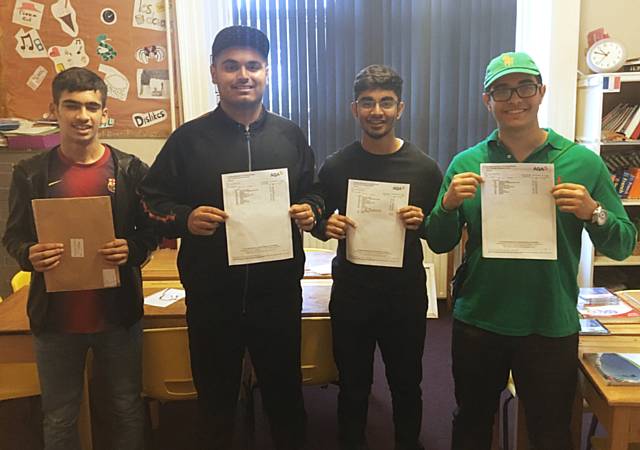 Beech House School pupils with their GCSE results