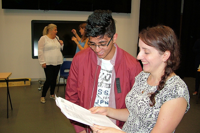 Head Boy Anees celebrates his 12 GCSEs with 1A* and 6A*s