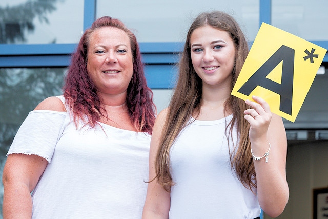 Alex White with her daughter Heather who has just achieved outstanding GCSE results.