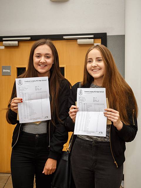 Cardinal Langley students with their GCSE results