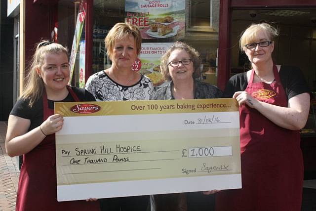 Sayers turns plastic to cash for Springhill Hospice