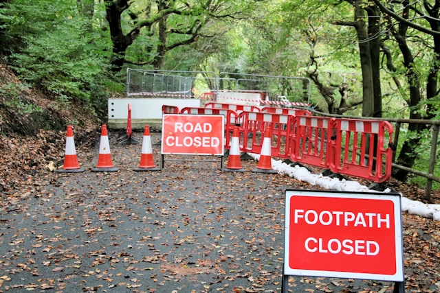 Ashworth Road and the footpath are closed for the foreseeable future