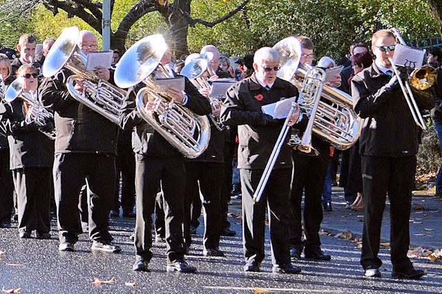 Whitworth’s Vale and Healey Brass Band led the parade