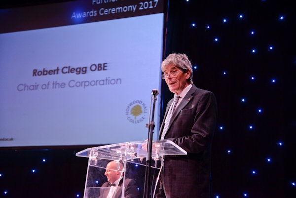 Robert Clegg OBE, Chair of Hopwood Hall College steps down