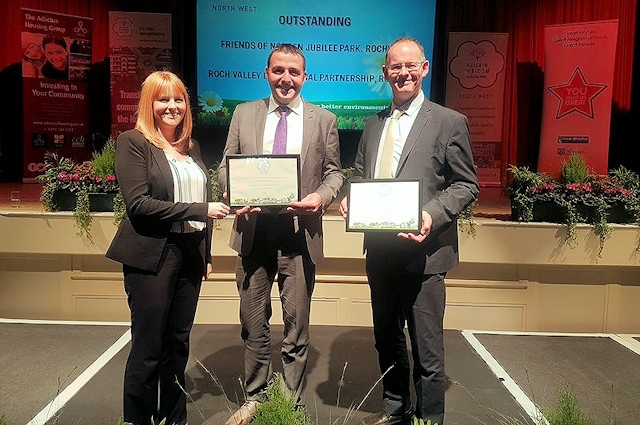 Paul Ellison and Phil Starr were on hand to receive the Outstanding recognition for Norden's Jubilee Park