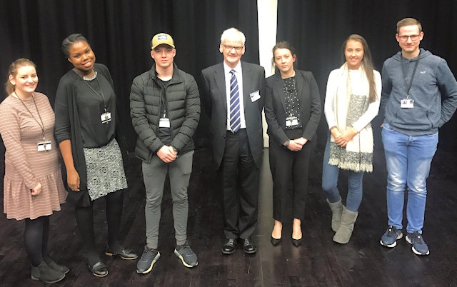 Rochdale Sixth Form College students meet The President of the Law Society, Joe Egan