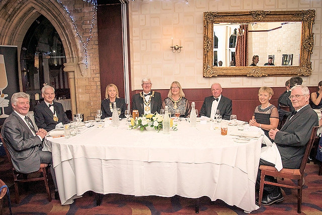 MP Tony Lloyd; Joe Egan, President of the Law Society; 
Lindsey Britland, President of the Rochdale Law Association;
Mayor and Mayoress of Rochdale; Robert and Joanne Ackroyd and Stephen Greenwood, Retired Judges
