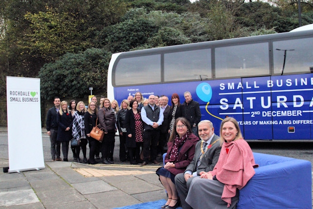 The Rochdale 30 outside the Small Business Saturday bus