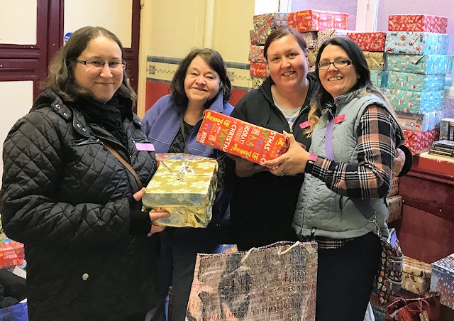 Angie's Angels shoe box and veterans hamper