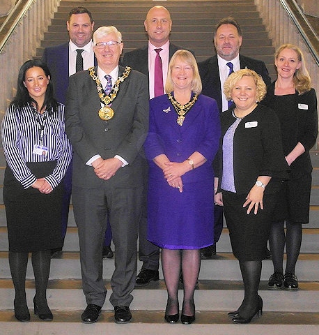 Reside Estate Agency, Highfield Hospital & Apogee Winners Of Dale’s Business Raffle, with the Mayor & Mayoress