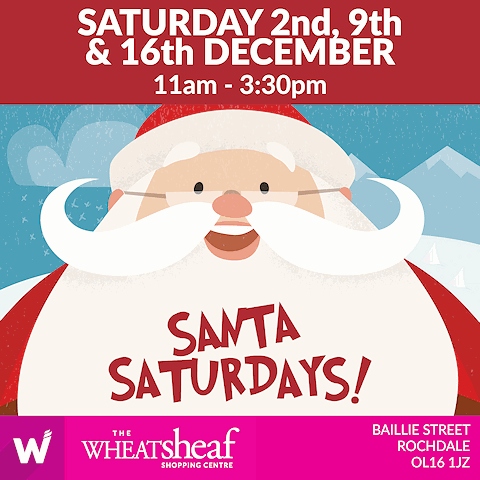 Santa Claus will be on his grand throne in The Wheatsheaf Shopping Centre on 2, 9 and 16 December
