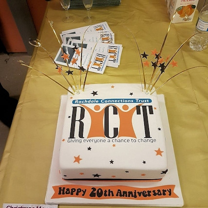Rochdale Connections Trust's 20th birthday cake