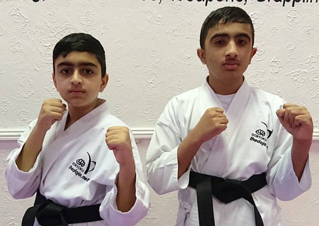 Black belts: Ali Ahmed and Ikram Irfan 