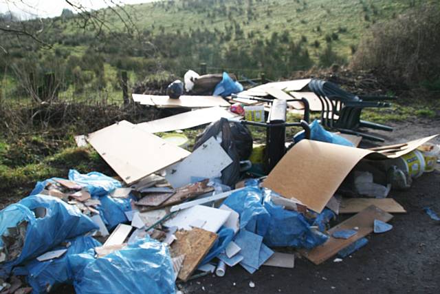 Fly tipping in Ashworth Valley