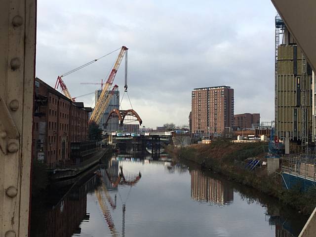 Ordsall Chord Bridge linking Manchester Piccadilly and Victoria stations