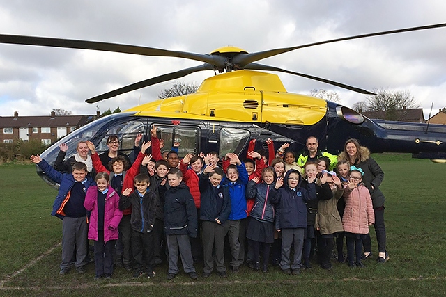 The police helicopter proved popular