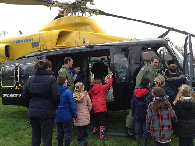 RAF helicopter visits All Souls' CE Primary School