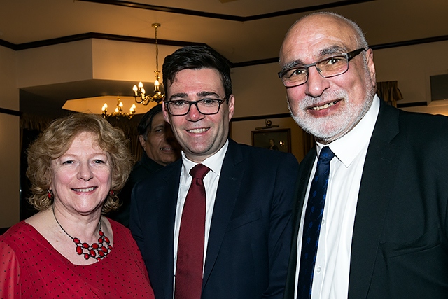 Andy Burnham With Councillor Cecile Biant and Councillor Surinder Biant
