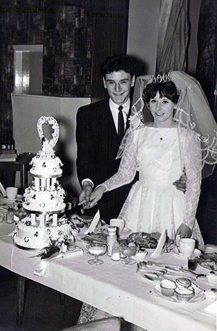 Barbara and John on their wedding day