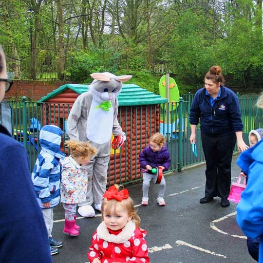 Rebecca Rabbit visits Fisherfield Childcare nurseries