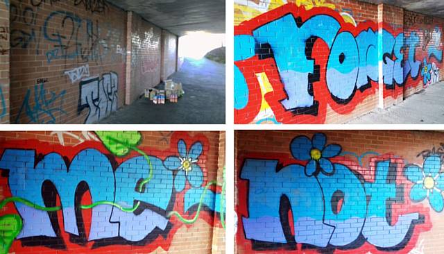 Students at Hopwood Hall College create a mural to people close to them they have lost