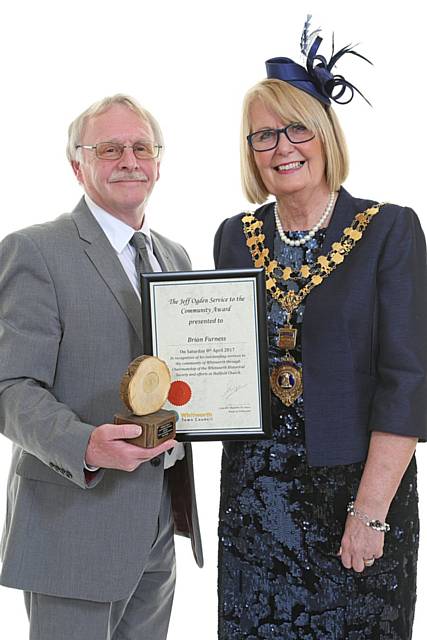 Jeff Ogden Prize - Mr Brian Furness with Mayor of Whitworth, Councillor Madeline De Souza