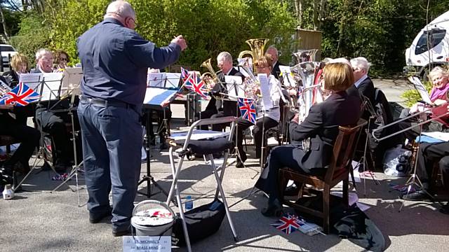 St Michael's Brass Band at the St George's Day celebration at The Olde Boars Head