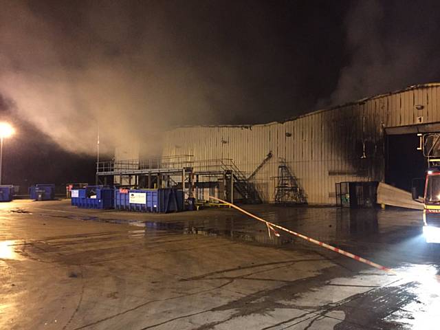 Fire at a recycling plant in Chichester Street, Rochdale