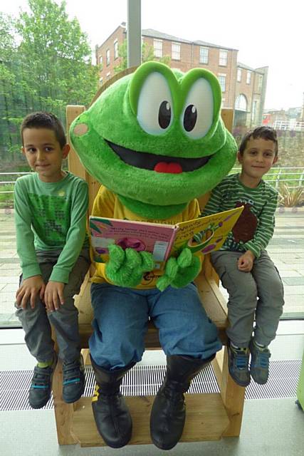 A giant storytime chair just perfect for a giant Springy the frog