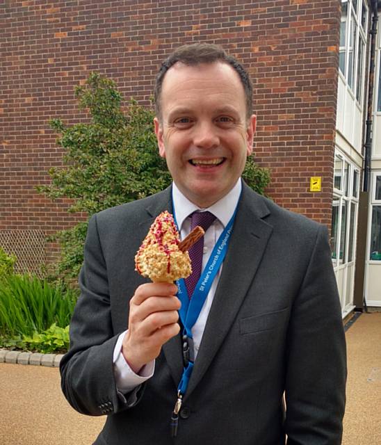 Aelred Whelan celebrates with an ice-cream treat after St Peter’s praised as a ‘Good school' by Ofsted