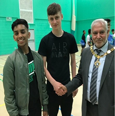 Young people meeting Deputy Mayor, Mohammed Zaman at Rochdale Leisure Centre