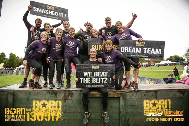 Members of Forever Strong after completing 'Born Survivor' mud run