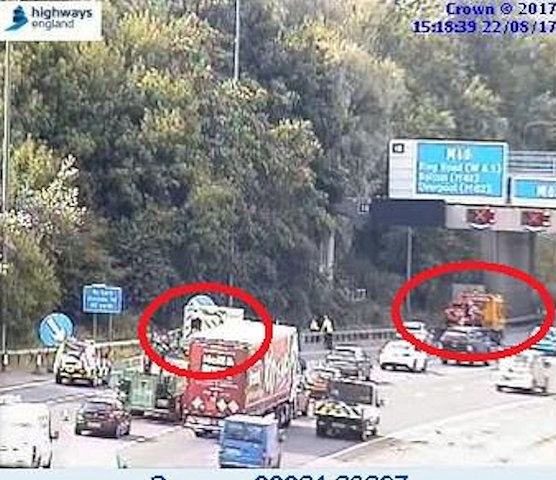 Collision M60 anti-clockwise between J19 and J18 