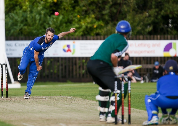 Tom Hardman T20 finals <br />Ryan Burl bowling for Boro in the final