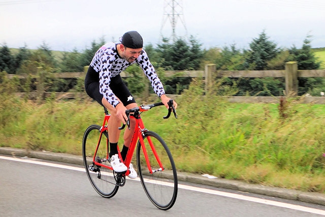 Dan Evans winning stage one in the East Lancs hill climb