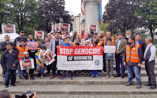 A peaceful protest showing solidarity with the Rohingya people