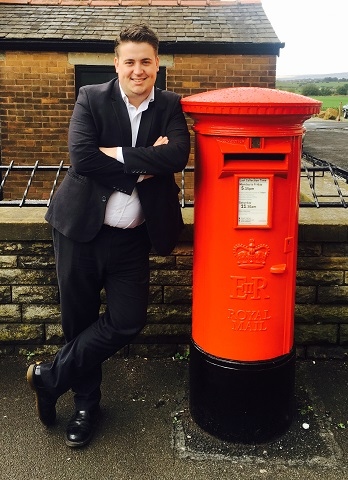 Councillor John Blundell at the classic Royal Mail postbox in Firgrove