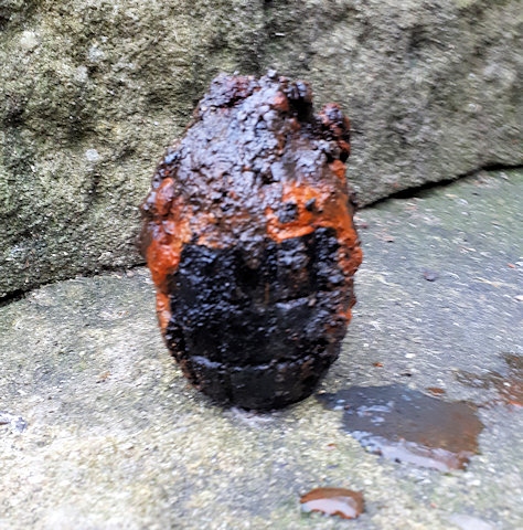 Grenade found in the canal while magnet fishing