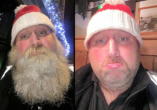 Paul before and after shaving his beard off