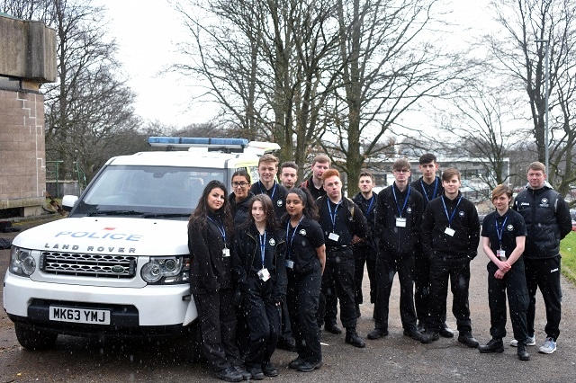Hopwood Hall College Uniformed Public Services students with Firearms Officers 