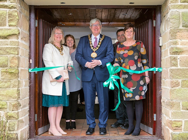 Mayor and Mayoress, Ian and Christine Duckworth reopen the refurbished Village Medical Centre