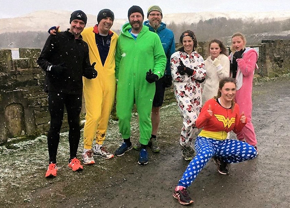 Parkrunners David, Jess and Molly Bull, Brian and Dervla Moore, Niamh Roche, David Crewe and Darren Howarth raised £300 on the day