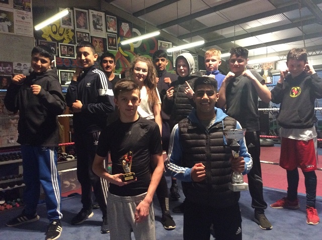 Monir Miah front right with some of their Hamer Amateur Boxing Club teammates